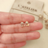 Aretes Tulipán Strass - Colección Acero